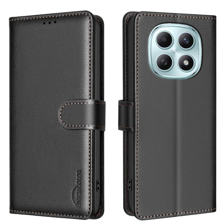 For Redmi Note 15 5G Global 164mm Litchi Texture RFID Anti-theft Leather Phone Case(Black)