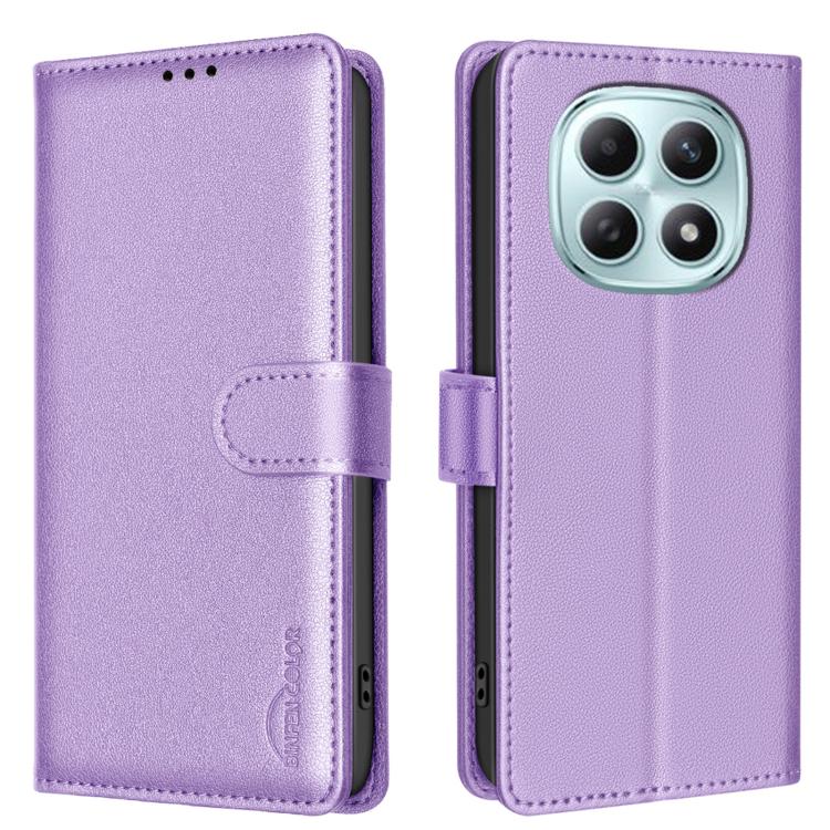 

For Redmi Note 15 5G Global 164mm Litchi Texture RFID Anti-theft Leather Phone Case(Purple)