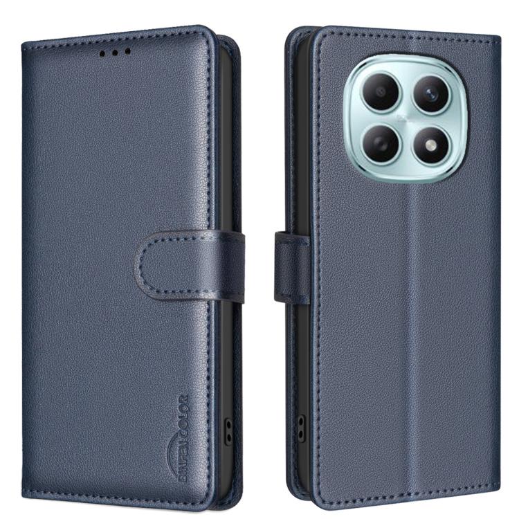 

For Redmi Note 15 5G Global 164mm Litchi Texture RFID Anti-theft Leather Phone Case(Blue)