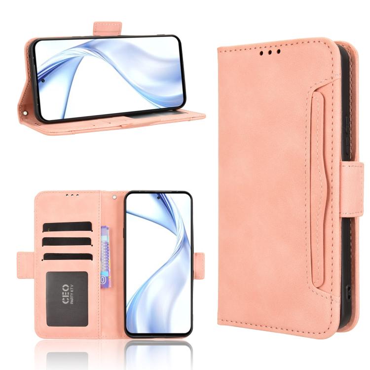 

For Fujitsu Arrows Alpha F-51F Skin Feel Calf Texture Card Slots Leather Phone Case(Pink)