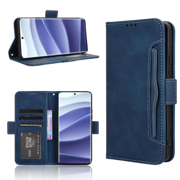 

For Redmi Note 14 Pro+ 5G Skin Feel Calf Texture Card Slots Leather Phone Case(Blue)
