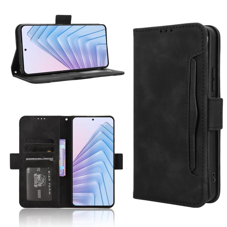 

For Redmi Note 14 4G 164.84mm EU Version Skin Feel Calf Texture Card Slots Leather Phone Case(Black)