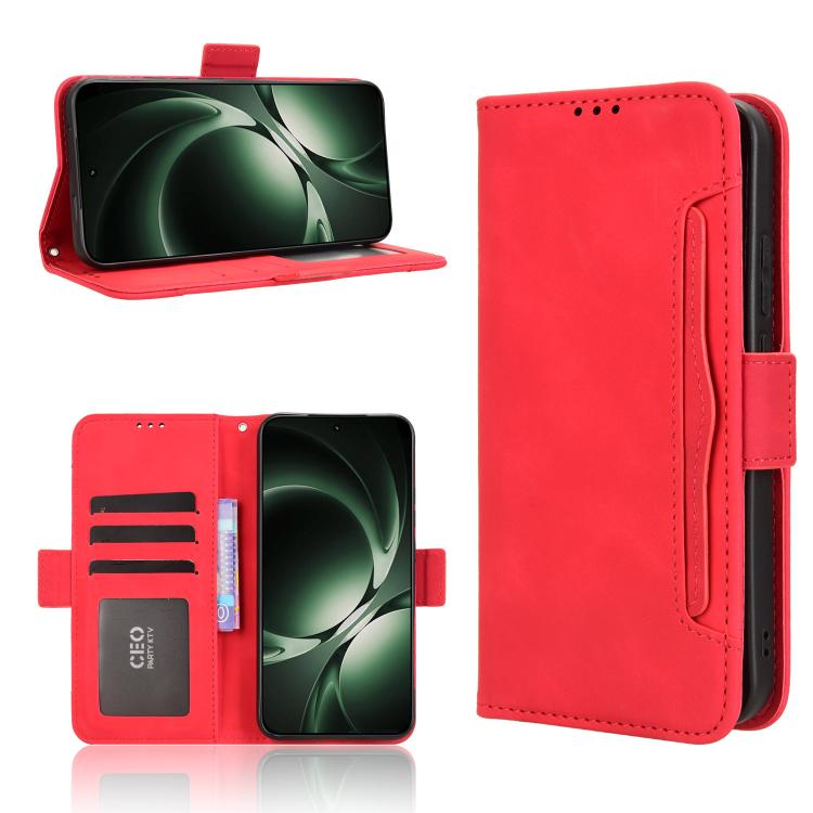 

For Redmi K80 Ultra Skin Feel Calf Texture Card Slots Leather Phone Case(Red)