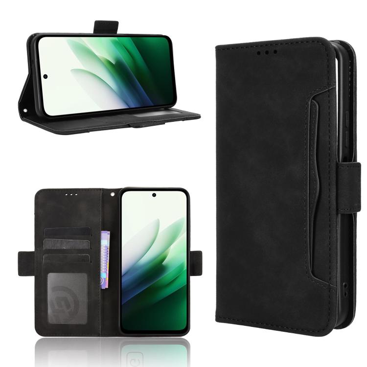 

For Redmi 15 5G Global / 15 4G SEA 169.5mm Skin Feel Calf Texture Card Slots Leather Phone Case(Black)