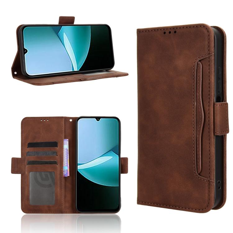

For Redmi 15C 5G / 4G Global 171mm / Poco C85 4G Skin Feel Calf Texture Card Slots Leather Phone Case(Brown)
