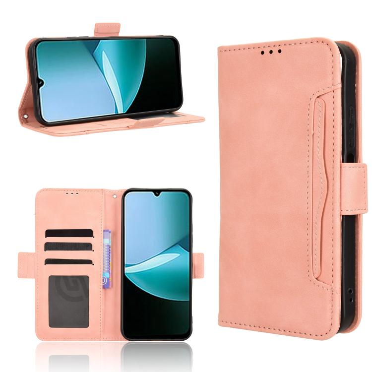 

For Redmi 15C 5G / 4G EU 173mm / Poco C85 5G Skin Feel Calf Texture Card Slots Leather Phone Case(Pink)