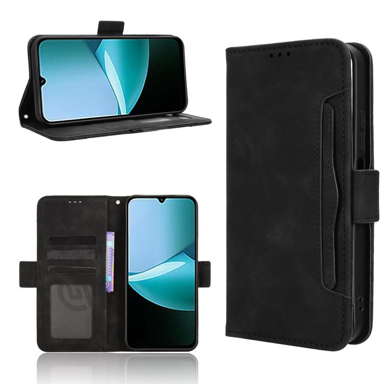 

For Redmi 15C 5G / 4G EU 173mm / Poco C85 5G Skin Feel Calf Texture Card Slots Leather Phone Case(Black)