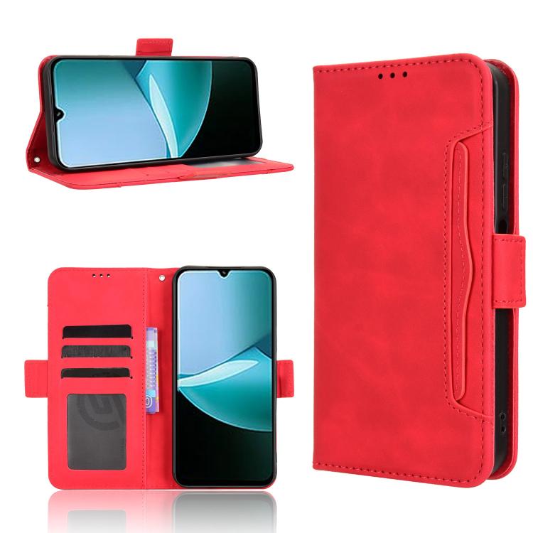 

For Redmi 15C 5G / 4G EU 173mm / Poco C85 5G Skin Feel Calf Texture Card Slots Leather Phone Case(Red)