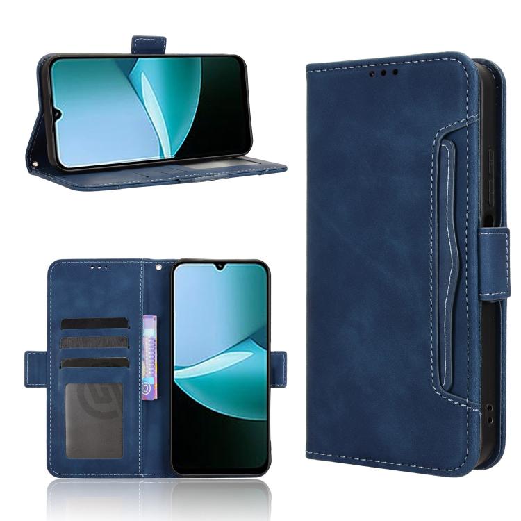 

For Redmi 15C 5G / 4G EU 173mm / Poco C85 5G Skin Feel Calf Texture Card Slots Leather Phone Case(Blue)
