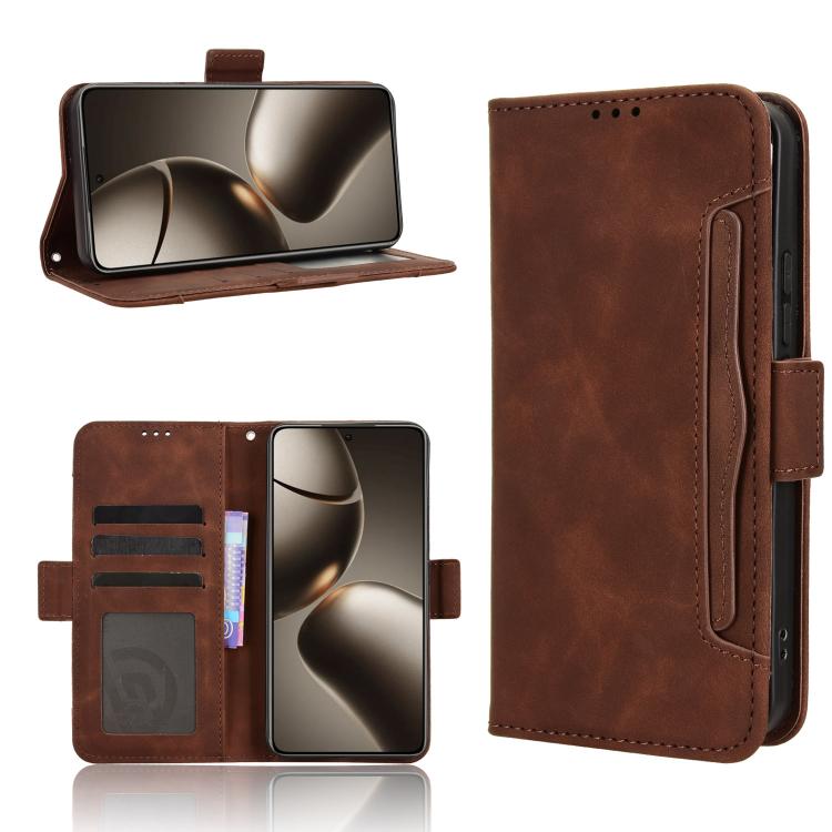 

For Xiaomi 15T Pro 5G Skin Feel Calf Texture Card Slots Leather Phone Case(Brown)