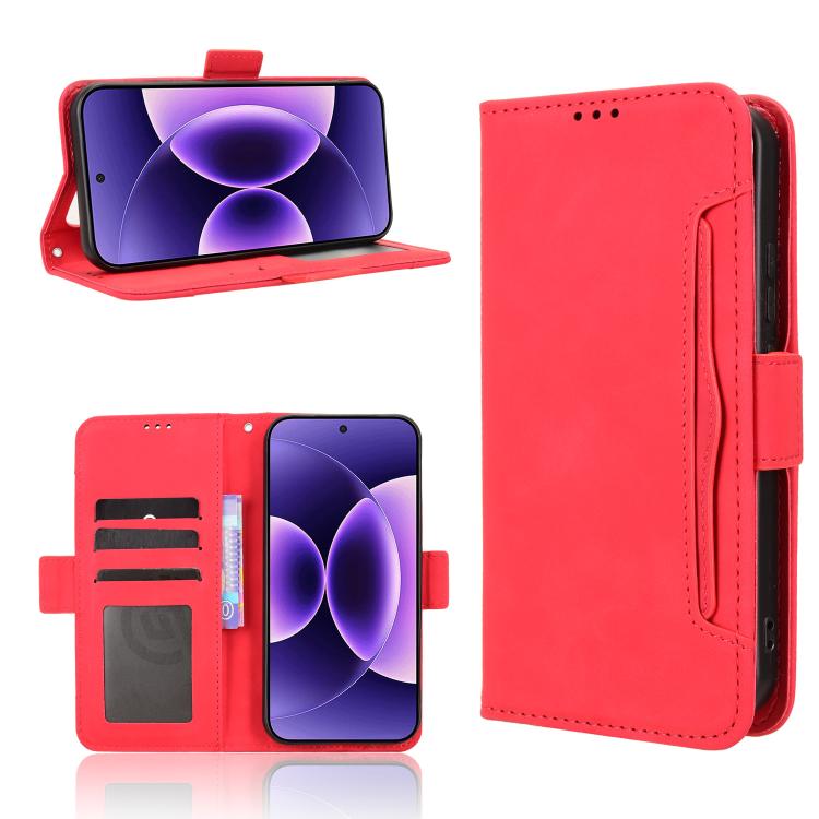 

For Xiaomi 17 Pro Skin Feel Calf Texture Card Slots Leather Phone Case(Red)