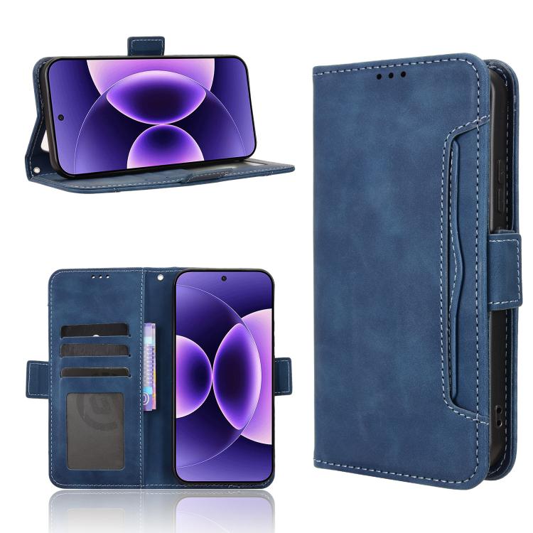 

For Xiaomi 17 Pro Skin Feel Calf Texture Card Slots Leather Phone Case(Blue)