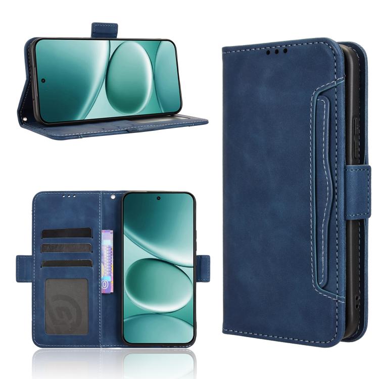 

For Redmi Note 15 Pro+ 5G 163.3mm/Poco M8 Pro 5G Skin Feel Calf Texture Card Slots Leather Phone Case(Blue)