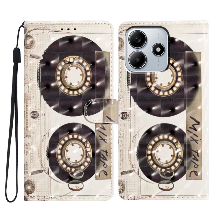 

For Redmi Note 14 5G 3D Pattern Leather Phone Case(Tape)