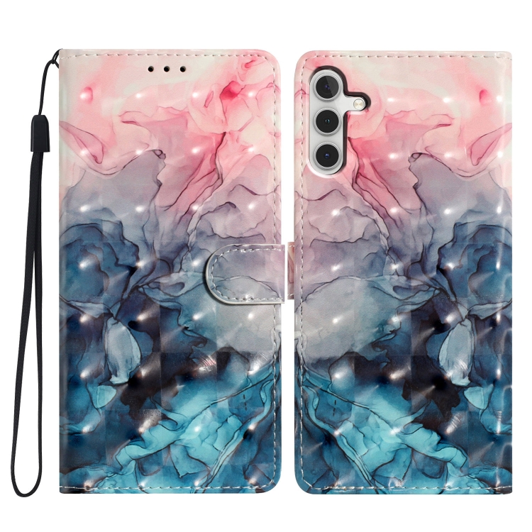 

For Samsung Galaxy A16 5G 3D Pattern Leather Phone Case(3D Pink Blue Marble)