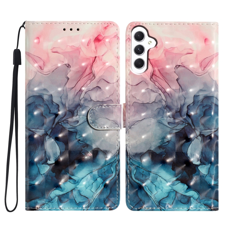

For Samsung Galaxy A36 5G 3D Pattern Leather Phone Case(3D Pink Blue Marble)
