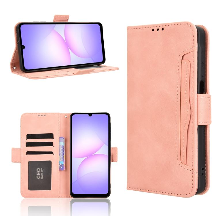 

For Samsung Galaxy A07 4G Skin Feel Calf Texture Card Slots Leather Phone Case(Pink)