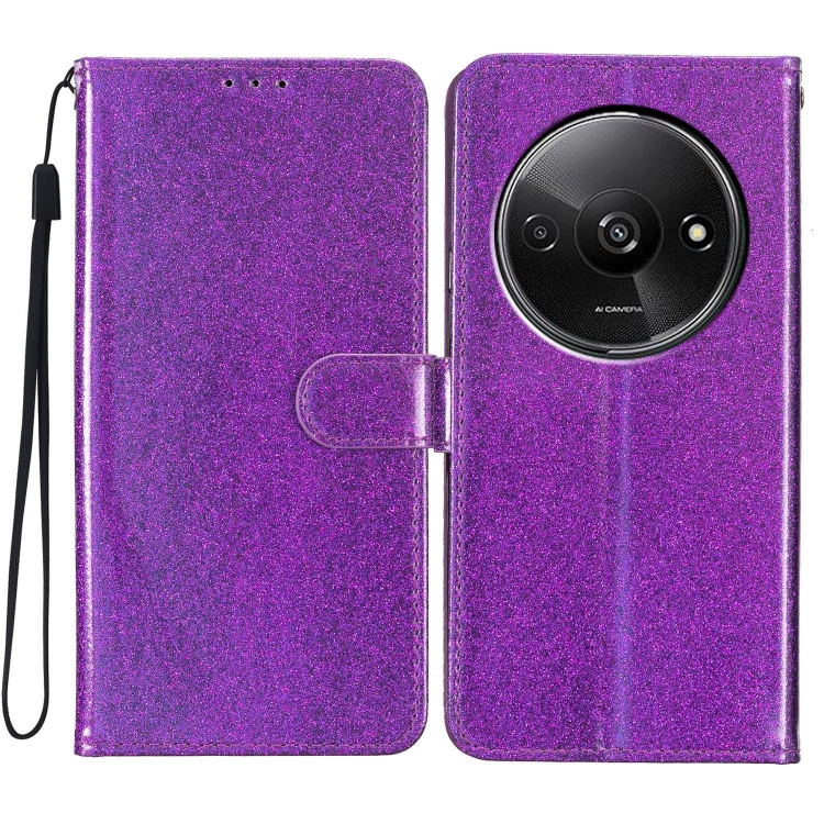 

For Redmi A3 Glitter Powder Flip Leather Phone Case(Purple)