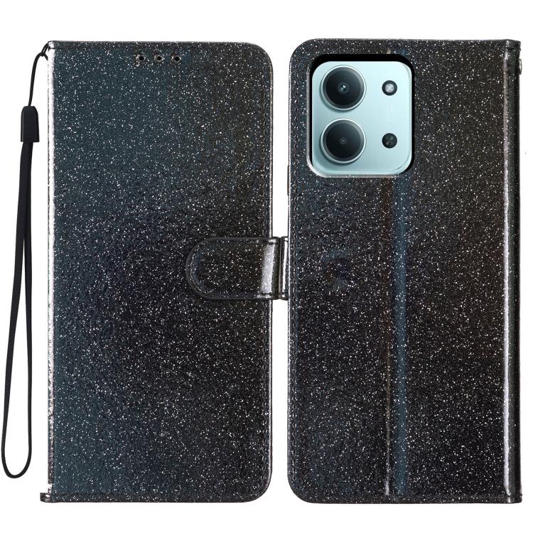 

For Redmi 15C 5G/4G EU 173mm/Poco C85 5G Glitter Powder Flip Leather Phone Case(Black)