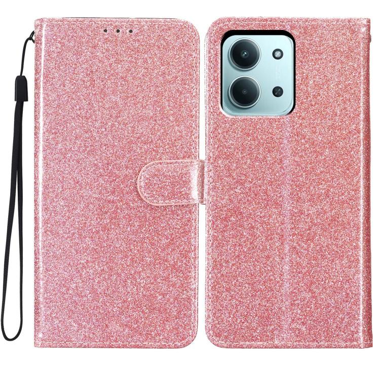 

For Redmi 15C 5G/4G EU 173mm/Poco C85 5G Glitter Powder Flip Leather Phone Case(Rose Gold)