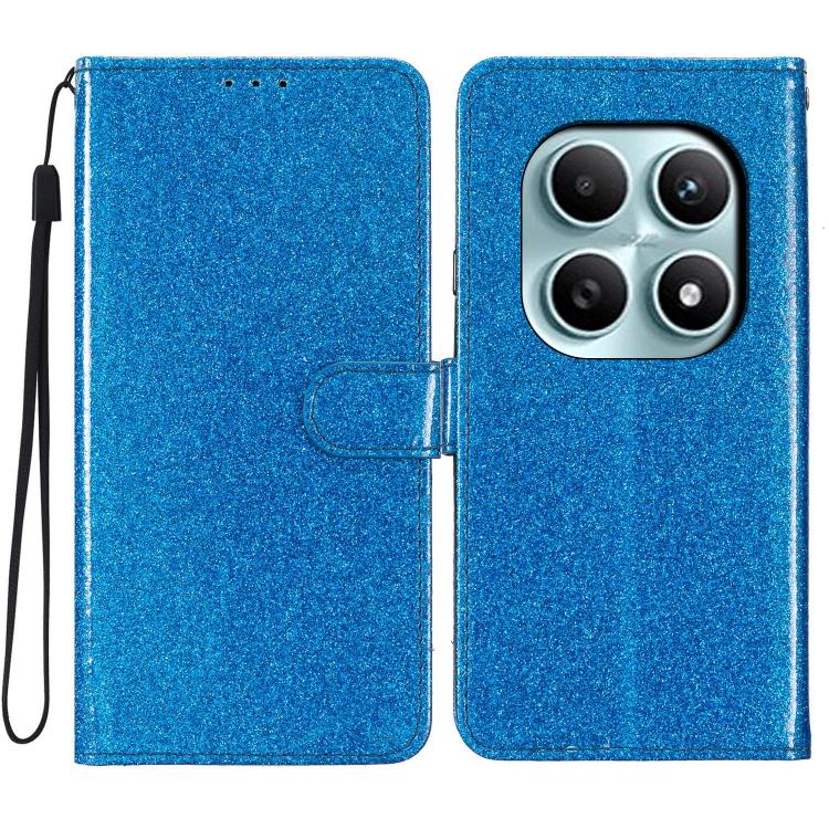 

For Redmi Note 15 5G Global 164mm Glitter Powder Flip Leather Phone Case(Blue)