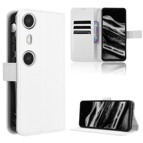 

For XReal Beam Pro Diamond Texture Leather Phone Case(White)