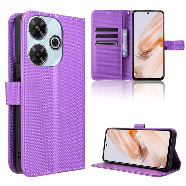 

For Redmi 13 4G / Note 13R 5G Diamond Texture Leather Phone Case(Purple)