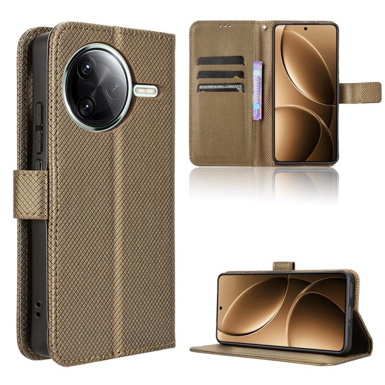 

For Redmi K80 / K80 Pro Diamond Texture Leather Phone Case(Brown)