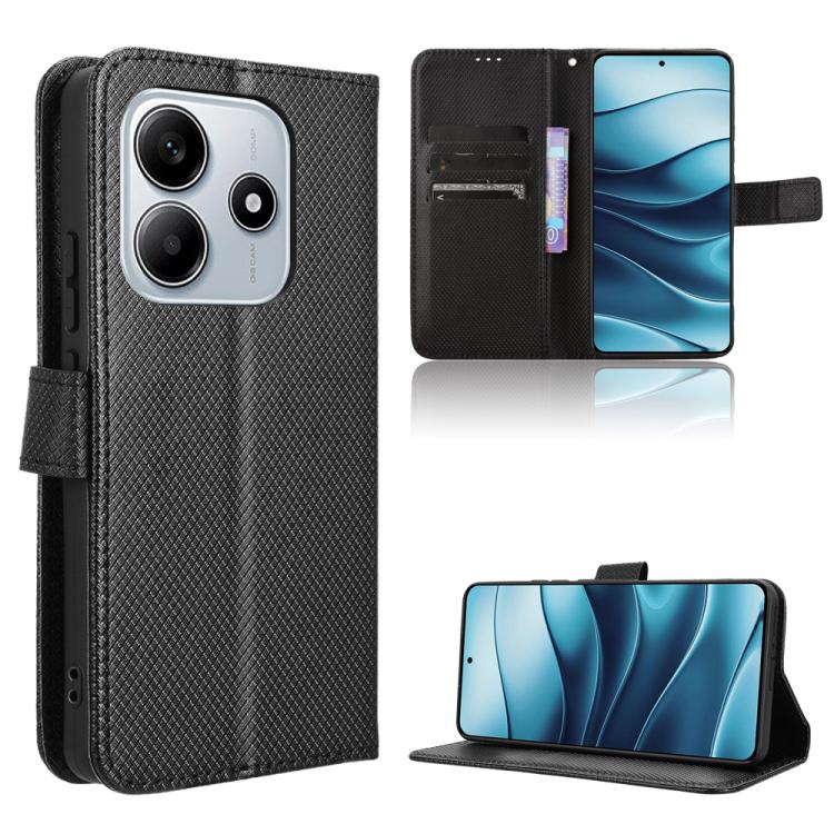 

For Redmi Note 14 4G Global 163.25mm Diamond Texture Leather Phone Case(Black)