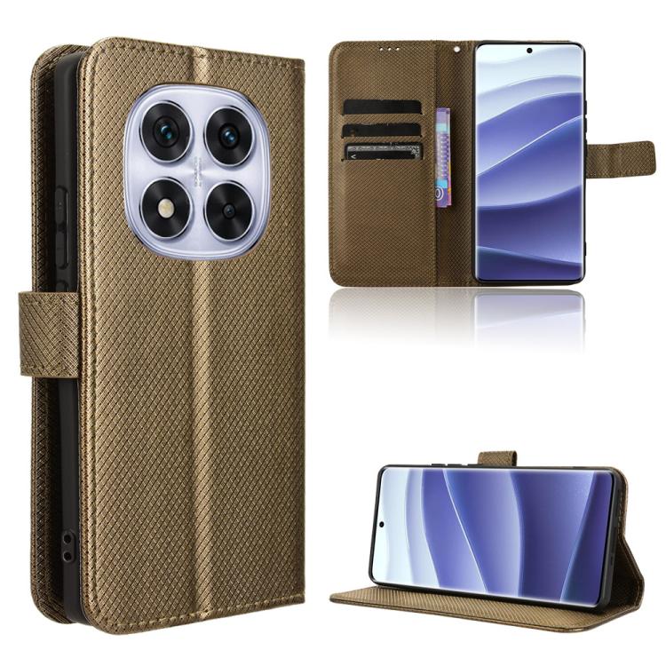 

For Redmi Note 14 Pro+ 5G Diamond Texture Leather Phone Case(Brown)
