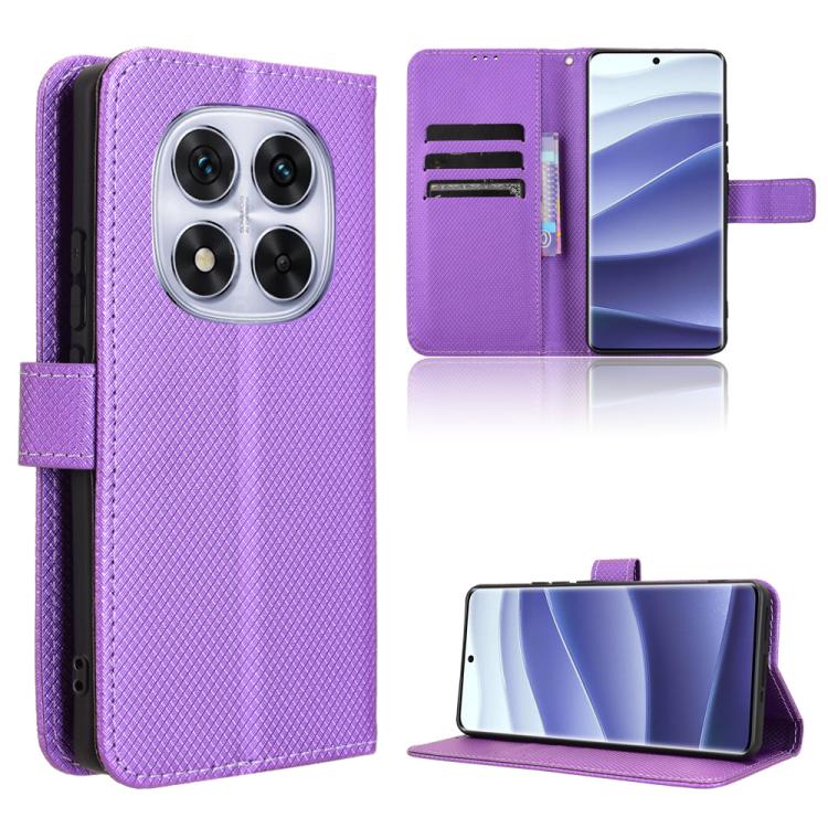 

For Redmi Note 14 Pro+ 5G Diamond Texture Leather Phone Case(Purple)