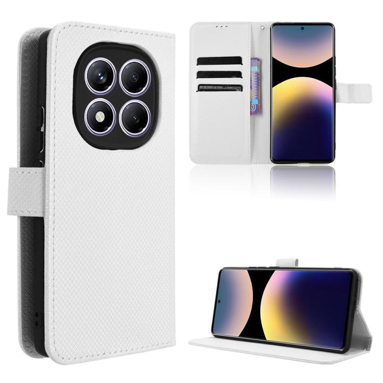

For Redmi Note 14 Pro 4G Diamond Texture Leather Phone Case(White)