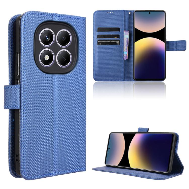 

For Redmi Note 14 Pro 4G Diamond Texture Leather Phone Case(Blue)