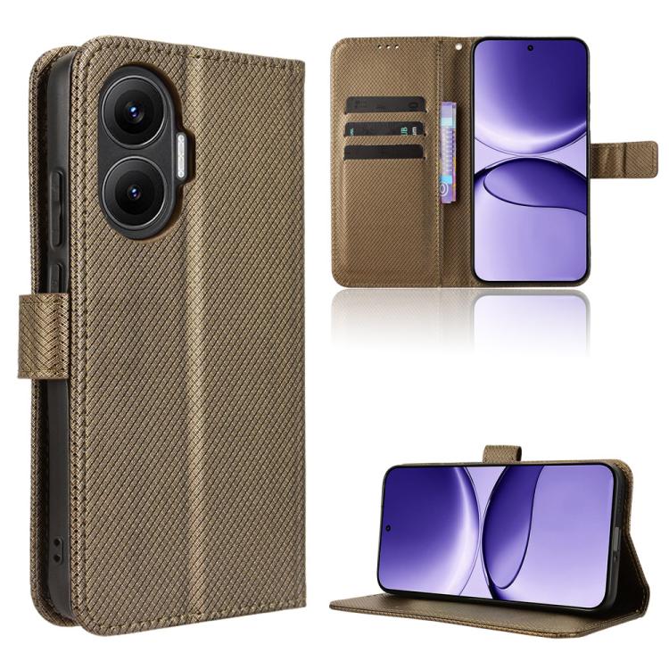 

For Redmi Turbo 4 Pro 5G Diamond Texture Leather Phone Case(Brown)