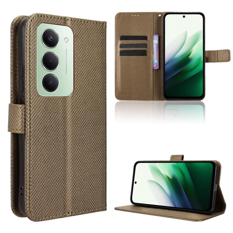 

For Redmi 15 5G / 4G EU 171mm Diamond Texture Leather Phone Case(Brown)