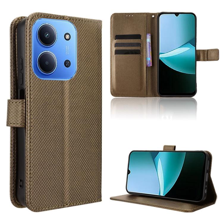 

For Redmi 15C 5G / 4G Global 171mm / Poco C85 4G Diamond Texture Leather Phone Case(Brown)