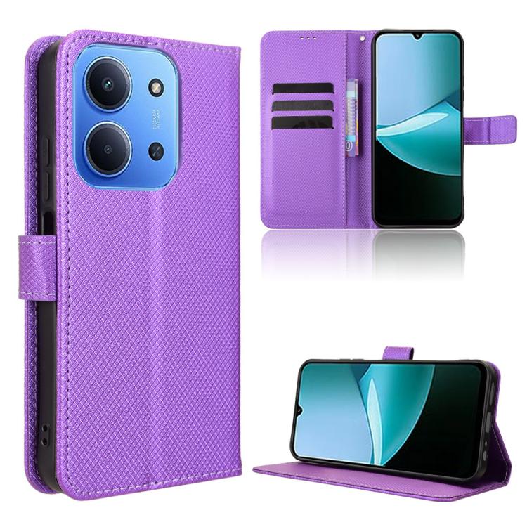 

For Redmi 15C 5G / 4G EU 173mm / Poco C85 5G Diamond Texture Leather Phone Case(Purple)