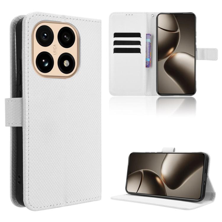 

For Xiaomi 15T 5G Diamond Texture Leather Phone Case(White)