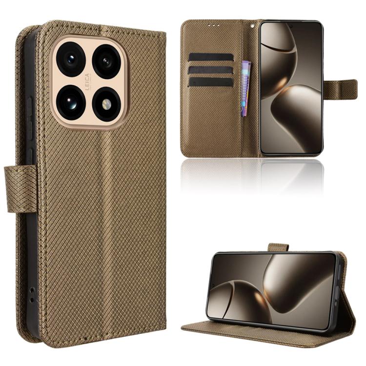 

For Xiaomi 15T 5G Diamond Texture Leather Phone Case(Brown)