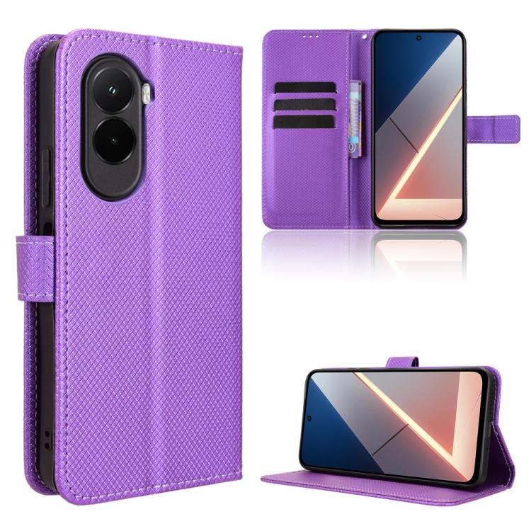 

For Xiaomi Poco M7 4G 169mm Diamond Texture Leather Phone Case(Purple)