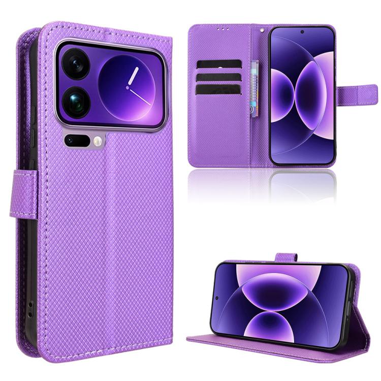 

For Xiaomi 17 Pro Diamond Texture Leather Phone Case(Purple)