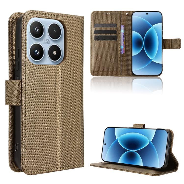 

For Xiaomi 17 Diamond Texture Leather Phone Case(Brown)