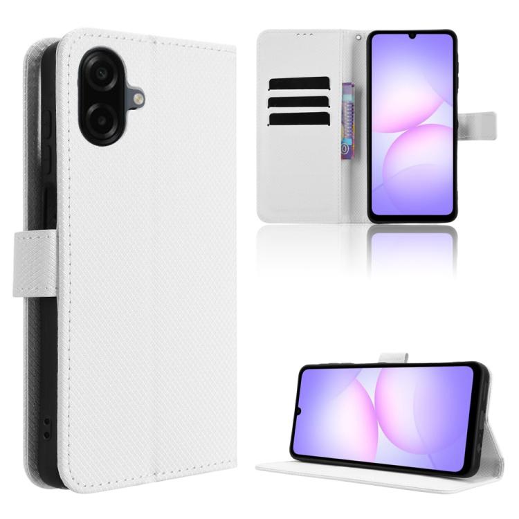 

For Samsung Galaxy A07 4G Diamond Texture Leather Phone Case(White)