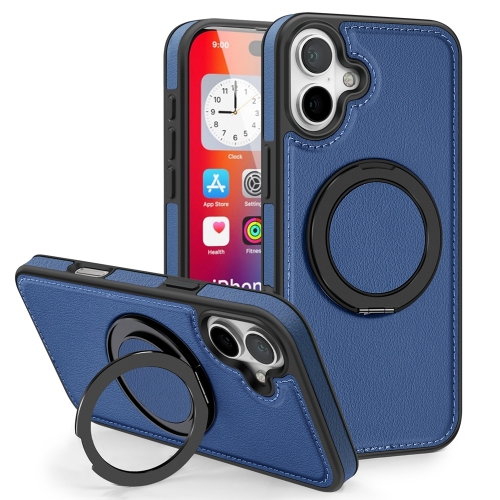 

For iPhone 16 Plus Yashi 360 Degree Rotating MagSafe Holder Phone Case(Blue)