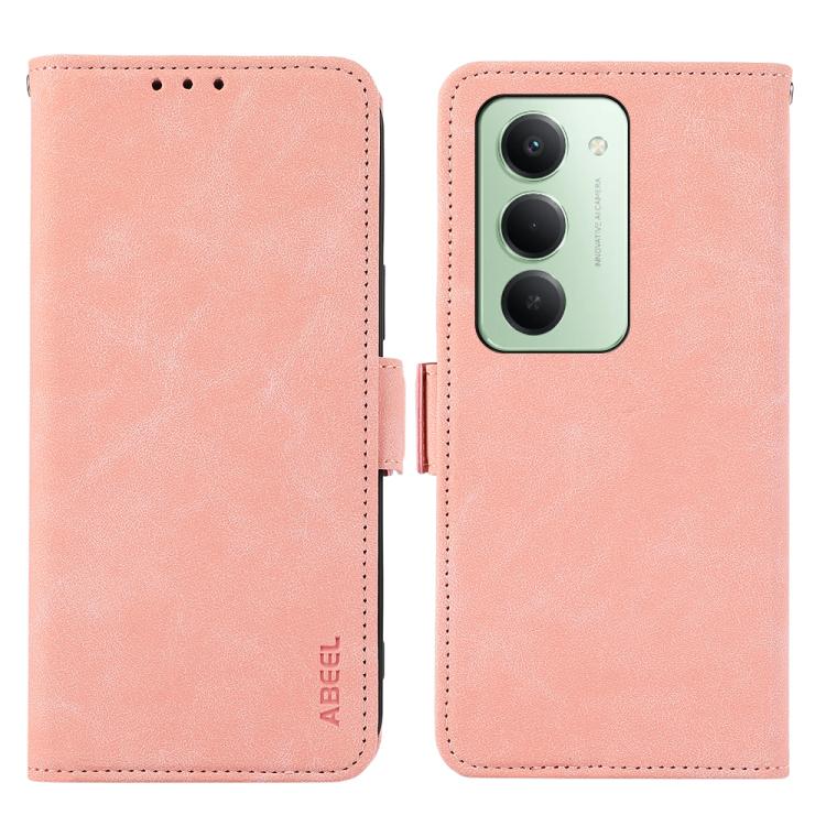 

For Redmi 15 5G Global / 15 4G SEA ABEEL Frosted Magnetic RFID Leather Phone Case(Pink)