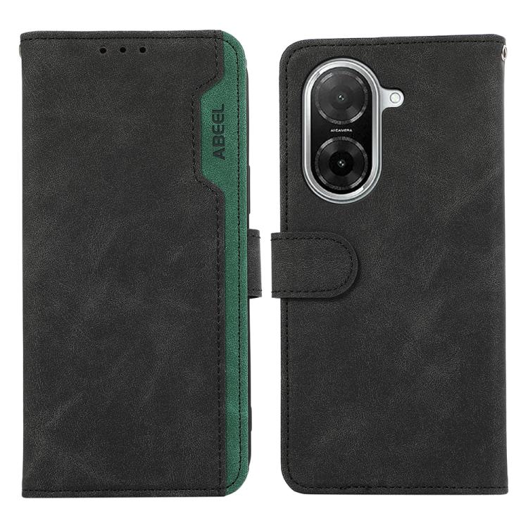 

For Redmi A5 4G 173.3mm ABEEL Color Block Magnetic RFID Leather Phone Case(Black-Green)