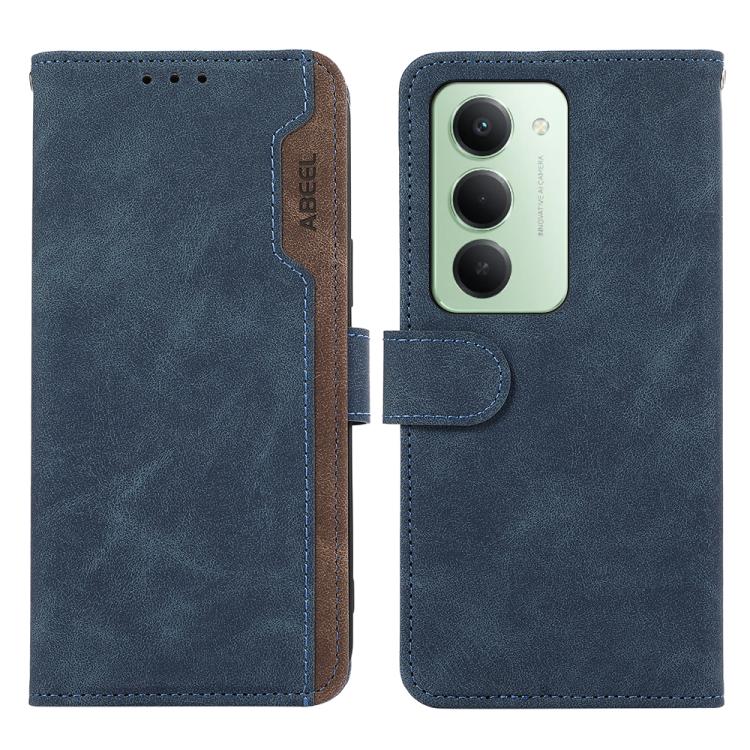 

For Redmi 15 5G Global / 15 4G SEA ABEEL Color Block Magnetic RFID Leather Phone Case(Blue-Brown)