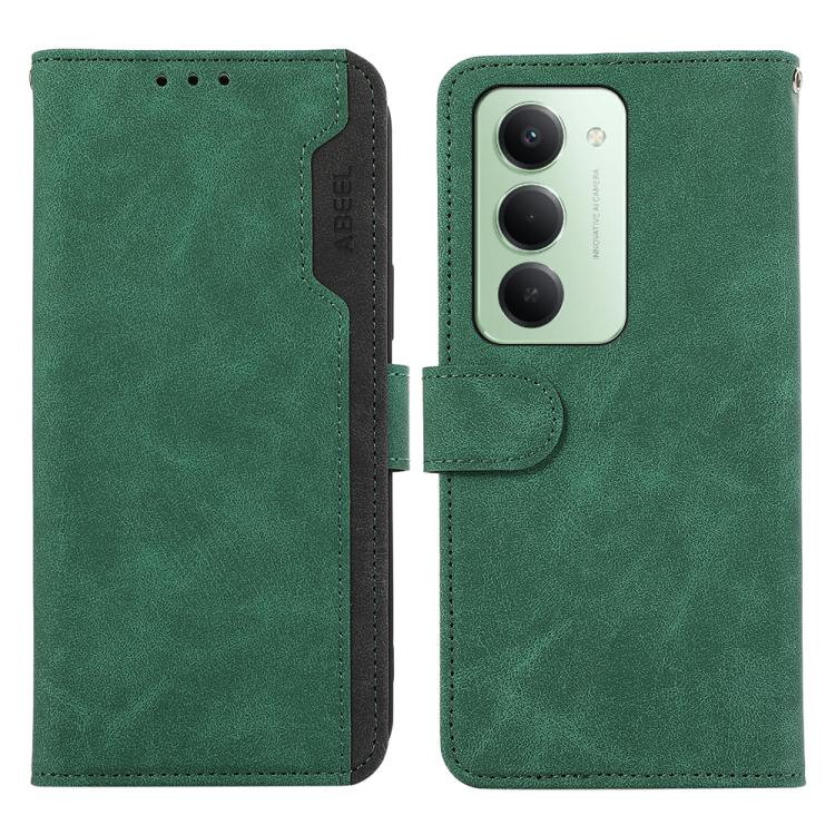 

For Redmi 15 5G Global / 15 4G SEA ABEEL Color Block Magnetic RFID Leather Phone Case(Green-Black)