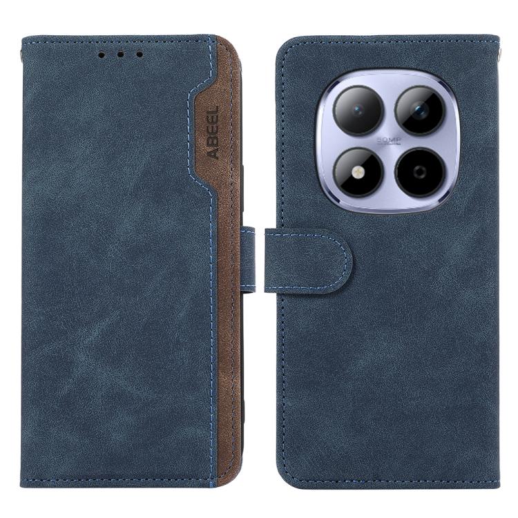 

For Redmi Note 15 Pro+ 5G Global 163.3 ABEEL Color Block Magnetic RFID Leather Phone Case(Blue-Brown)