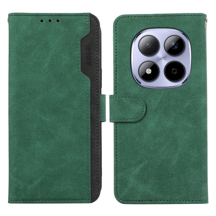 

For Redmi Note 15 Pro+ 5G Global 163.3 ABEEL Color Block Magnetic RFID Leather Phone Case(Green-Black)